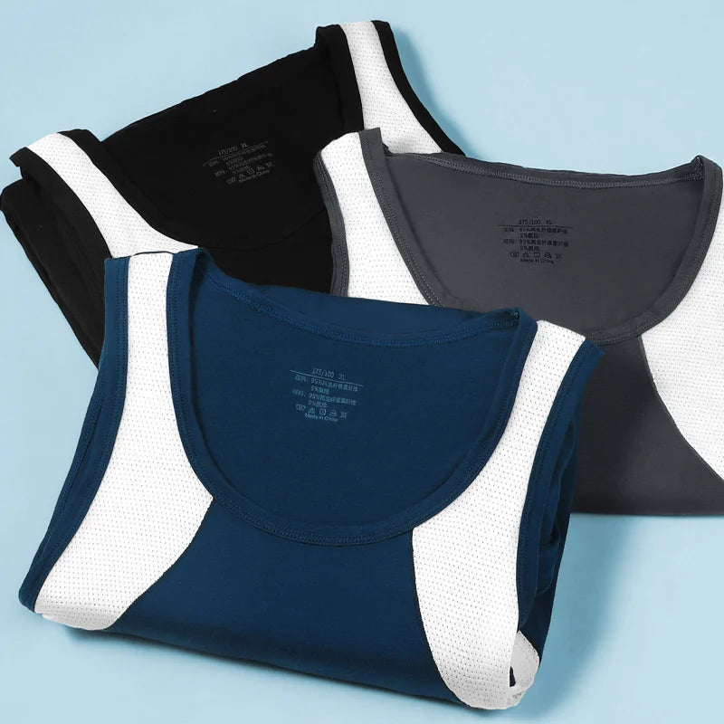 3PCSA comfortable and breathable vest man, a halter top, hurdling, short-sleeved young man, sports running, sleeveless T-shirt,