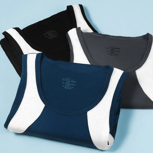 3PCSA comfortable and breathable vest man, a halter top, hurdling, short-sleeved young man, sports running, sleeveless T-shirt,