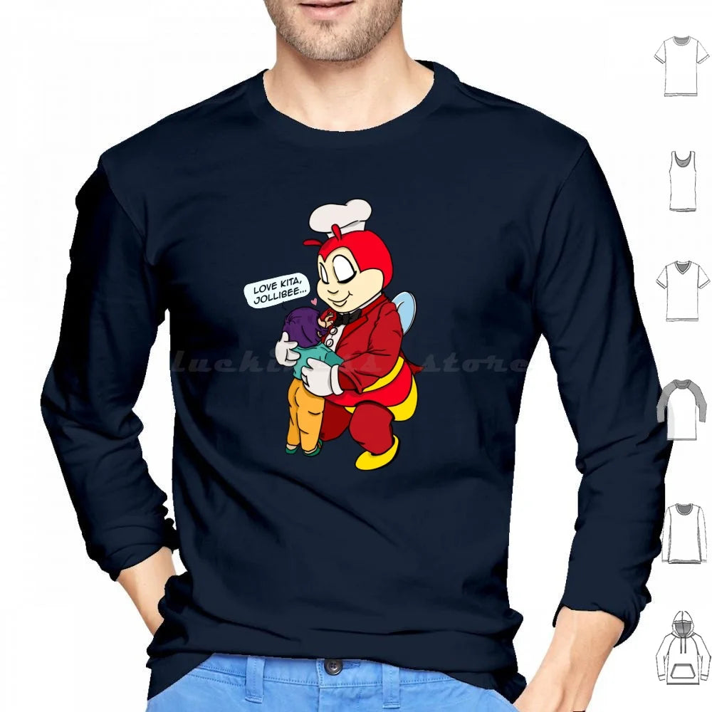 Jollibee Love Kita Pinoy Filipino Hoodie Cotton Long Sleeve Putangina Tangina Tangina Lifestyle Pinoy Pinay Filipino