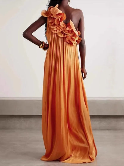 Summer Cover Ups Women Swimsuit One Shoulder Robes Bathing Suit 2025 New Solid Color Beach Holiday Maxi Dresses Cover-Up