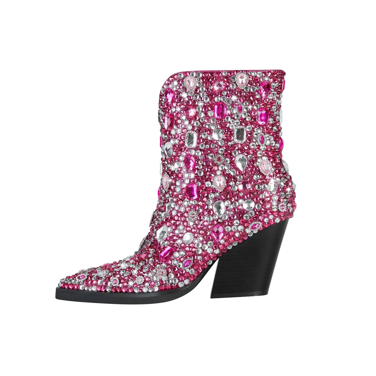Country Princess Pink Embellished Ankle Boots