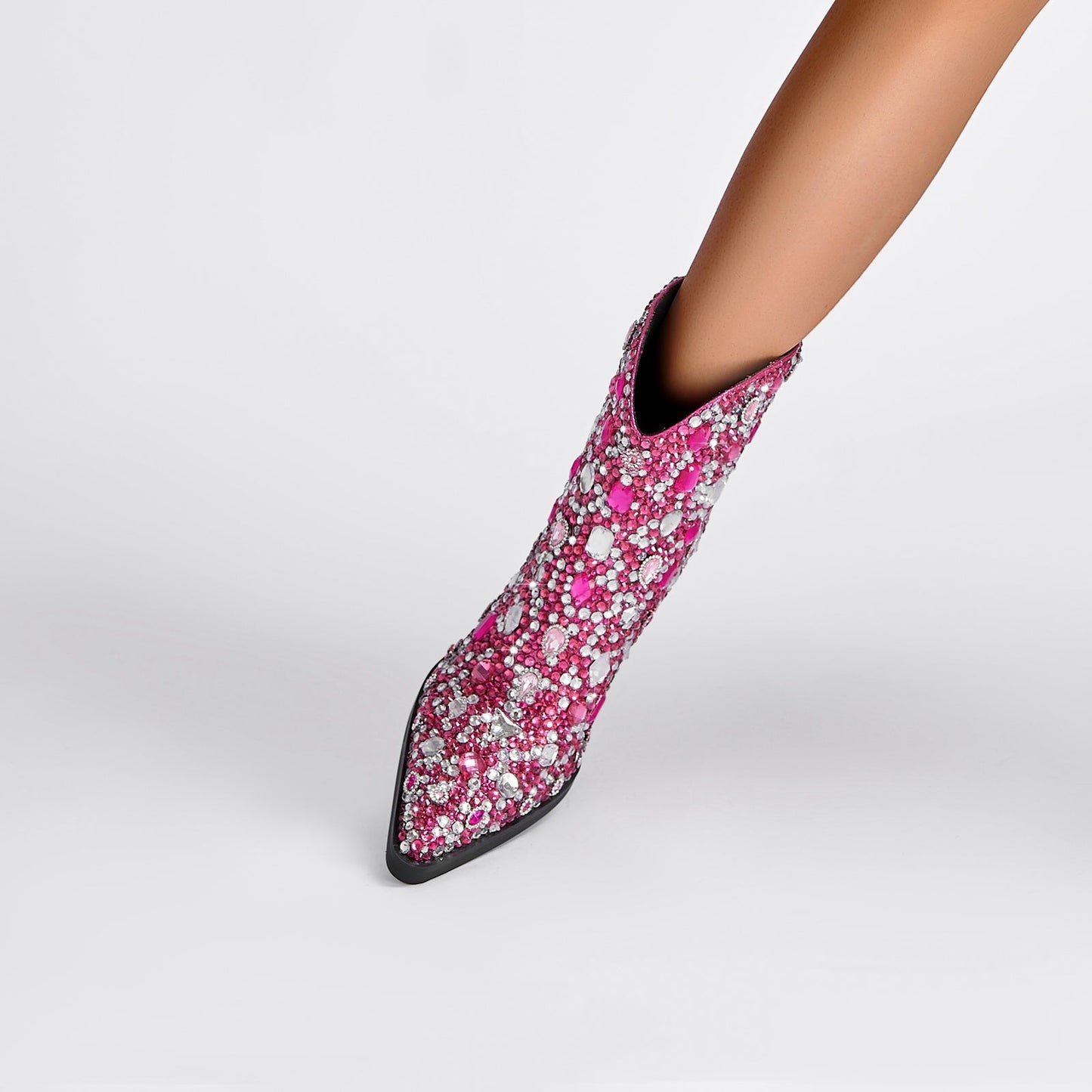 Country Princess Pink Embellished Ankle Boots