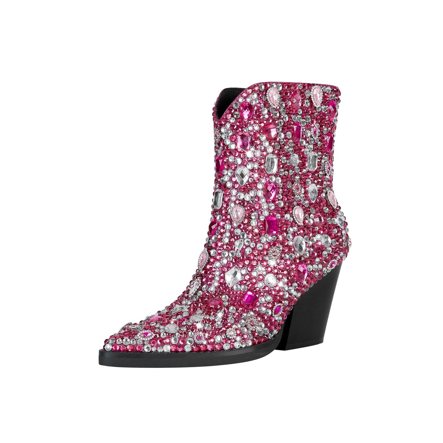 Country Princess Pink Embellished Ankle Boots