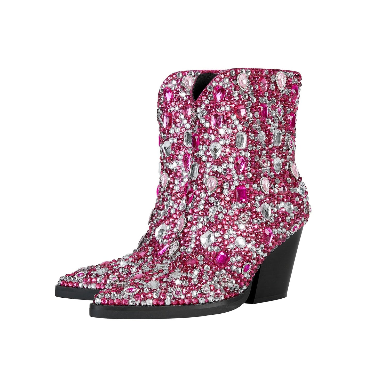 Country Princess Pink Embellished Ankle Boots