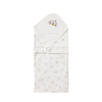 Cute Rabbit Light Cotton Baby White Swaddle Wrap