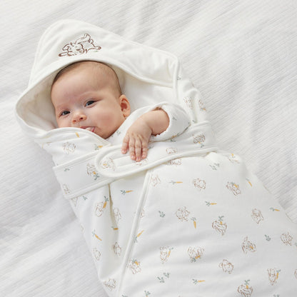 Cute Rabbit Light Cotton Baby White Swaddle Wrap