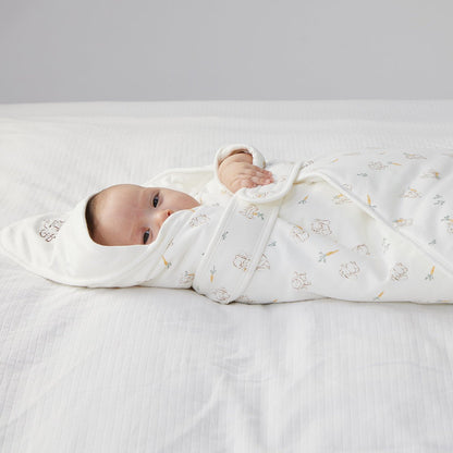 Cute Rabbit Light Cotton Baby White Swaddle Wrap