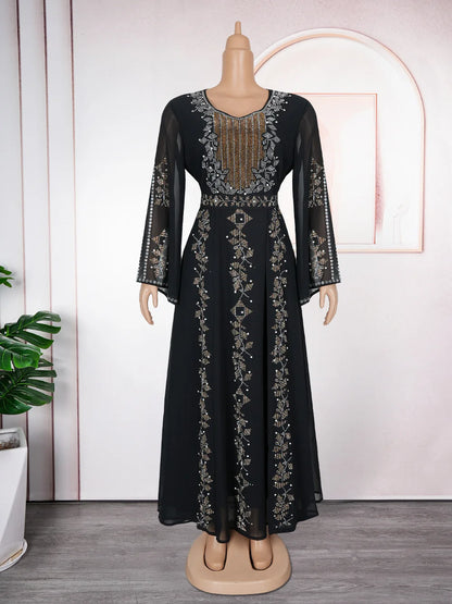 2025 Abayas For Women Dubai Luxury African Muslim Fashion Dress Caftan Marocain Evening Party Dresses Boubou Robe Djellaba Femme