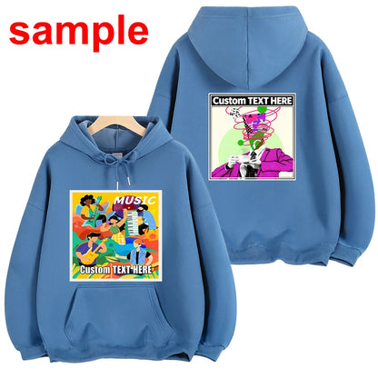 New Winter Custom Graphic Men's Plush Hoodies Drop Shoulder Thick Women's Sweatshirts Personalized Print Casual Cotton Pullovers