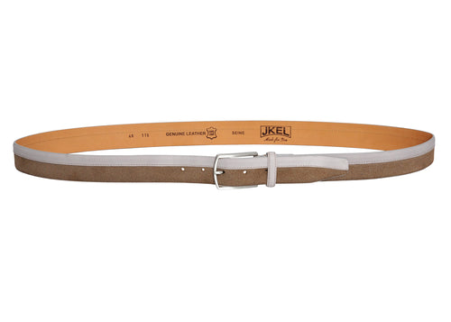 Siene Beige Leather Men Suede Belt