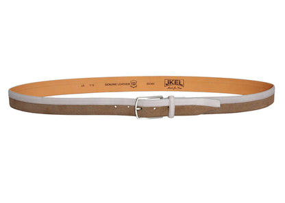 Siene Beige Leather Men Suede Belt
