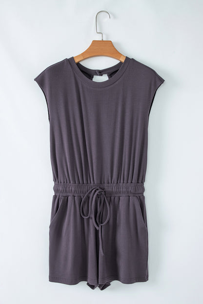 Ashleigh Blue Backless Drawstring Waist Romper