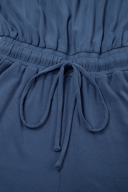 Ashleigh Blue Backless Drawstring Waist Romper
