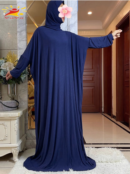 New One Piece Ramadan Muslim Prayer Hijab Garment Women Casual Hooded Abaya Full Cover Long Sleeve Dress Islam Dubai Modest Robe