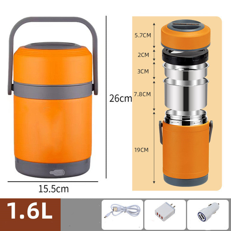 Boîte à Lunch Isolée en Acier Inoxydable Chauffante par USB