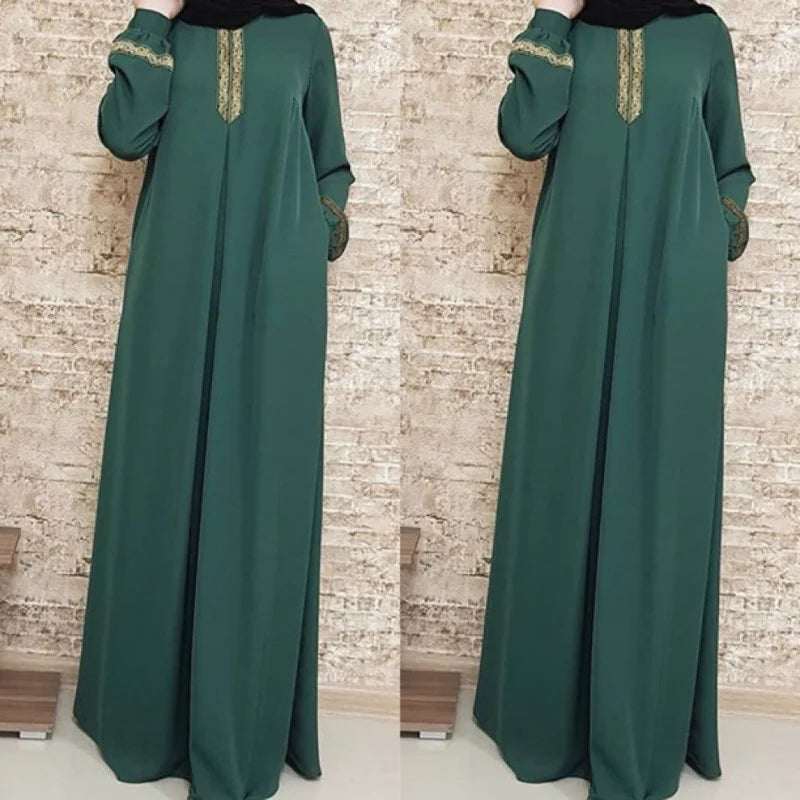 Muslim Ethnic Style Print Abayas Plus Size Dubai Dresses For Women 4xl 5xl Long Sleeve Loose Casual Robe Fashion Ramadan Dress