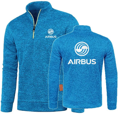 Men 2Pcs Sets Hoodies Pants Sweatshirts Half Zipper Soft Fleece Turtleneck Sweater AIRBUS AVIATION Flight Airbusfan A320