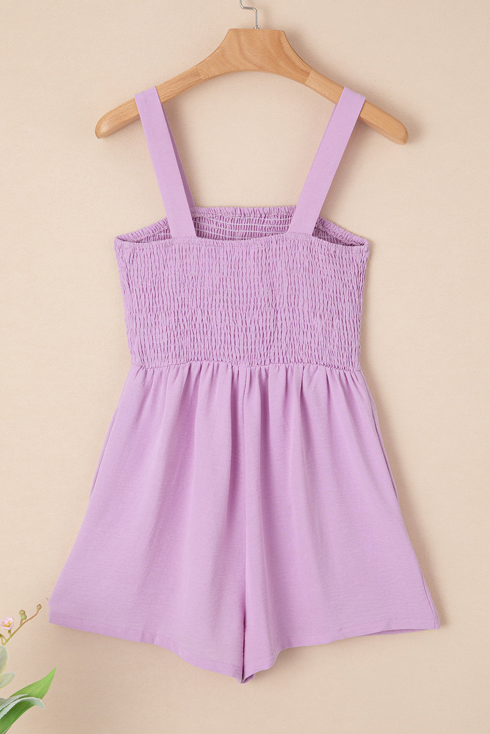 Phalaenopsis Casual Pocketed Smocked Sleeveless Romper