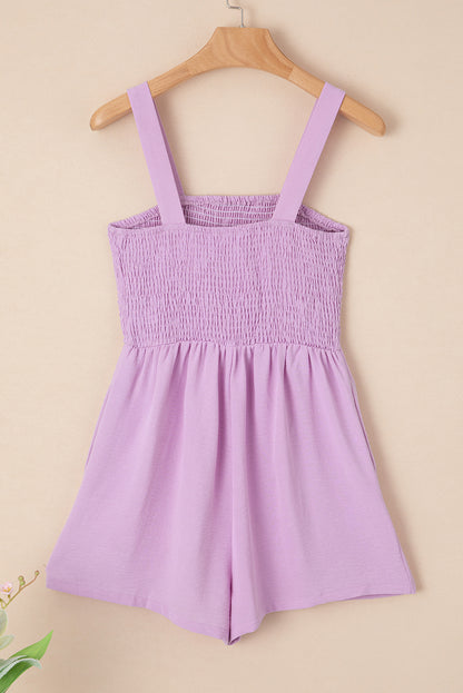 Phalaenopsis Casual Pocketed Smocked Sleeveless Romper
