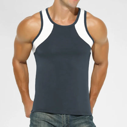 3PCSA comfortable and breathable vest man, a halter top, hurdling, short-sleeved young man, sports running, sleeveless T-shirt,
