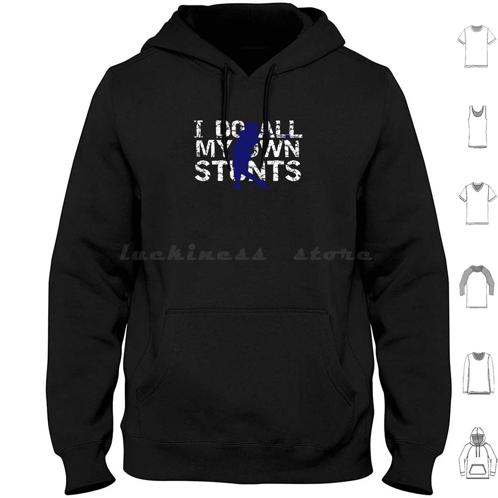 Golf I Do My Own Stunts Golfer Gift Hoodie Cotton Long Sleeve Golf Golf Course Golf Cart Golfer Golf Golfing Hole In