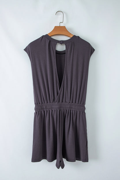Ashleigh Blue Backless Drawstring Waist Romper