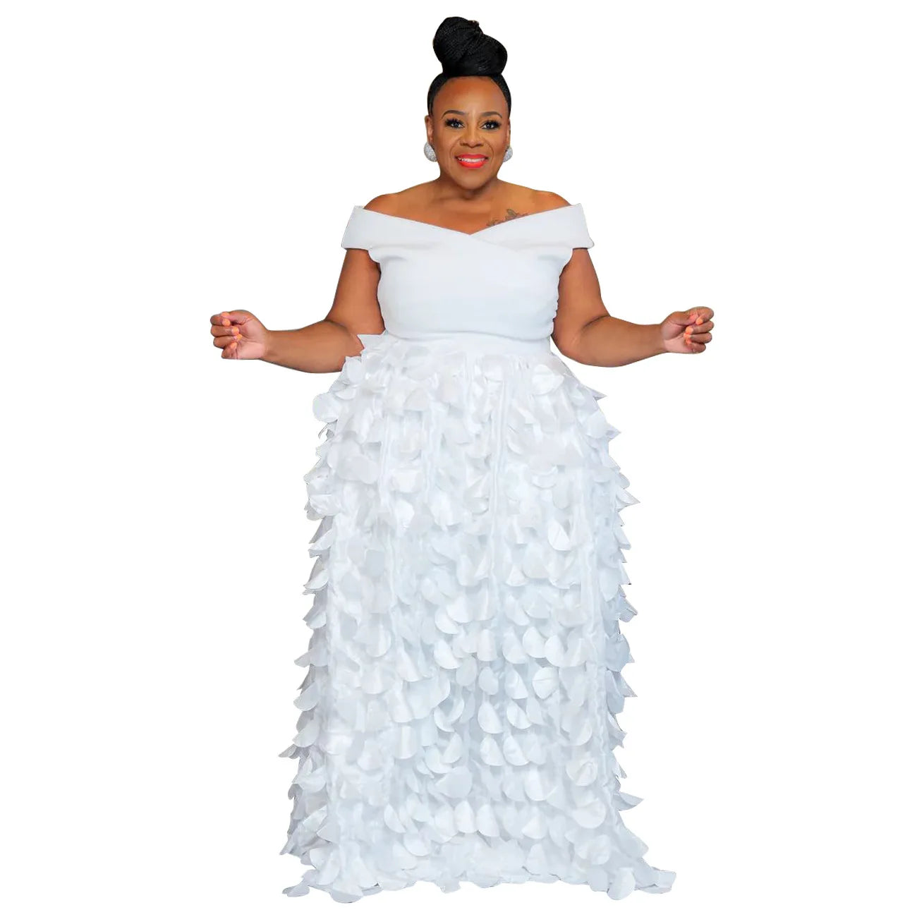 XL-5XL Plus Size Elegant Maxi Dress 2024 Autumn Women Bohemian Dress Casual Short Sleeve Robe Off Shoulder Dress Oversize