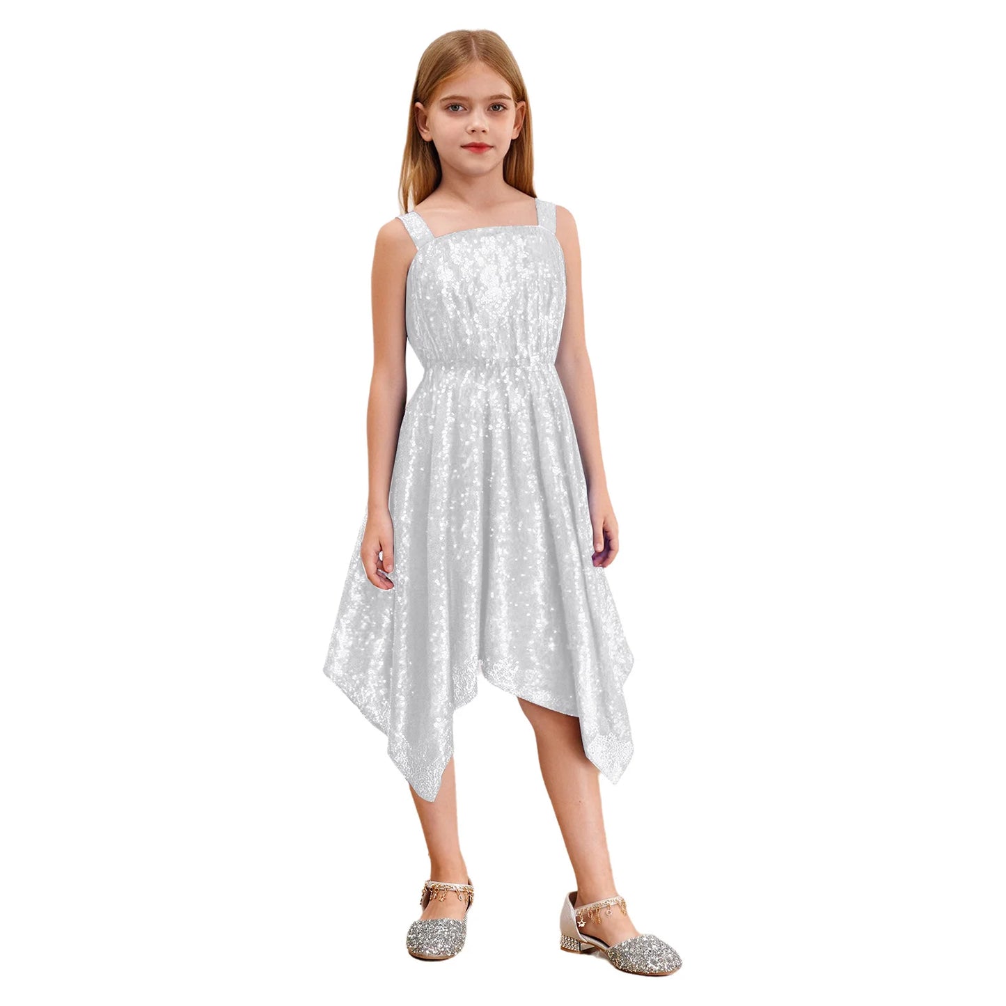 Kids Princess Costume Party Dresses Petites Filles Robe Sequins Pageant Wedding Festive Dress for Girls Sparkling Vestidos