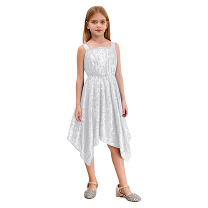 Kids Princess Costume Party Dresses Petites Filles Robe Sequins Pageant Wedding Festive Dress for Girls Sparkling Vestidos