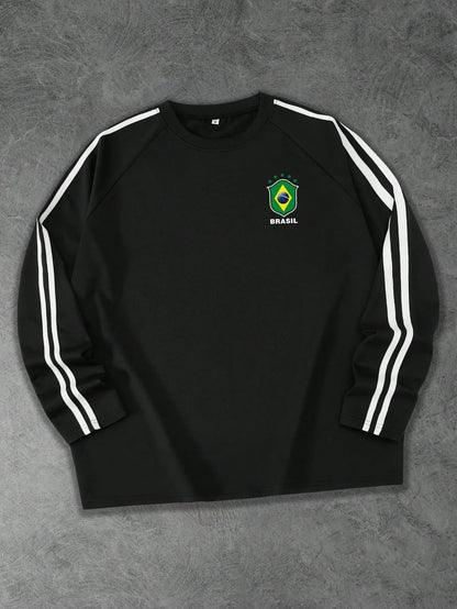 The new men's long-sleeved T-shirt for Spring and Autumn 2025 is casual soft and comfortable with 3D digital printing