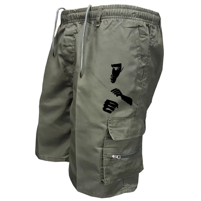 Fashion Print Workwear Shorts Men's Stylish Printed Cargo Shorts Comfortable Casual Utility Pants