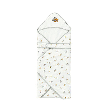 Lively Tiger Comfort Cotton Baby White Swaddle Wrap
