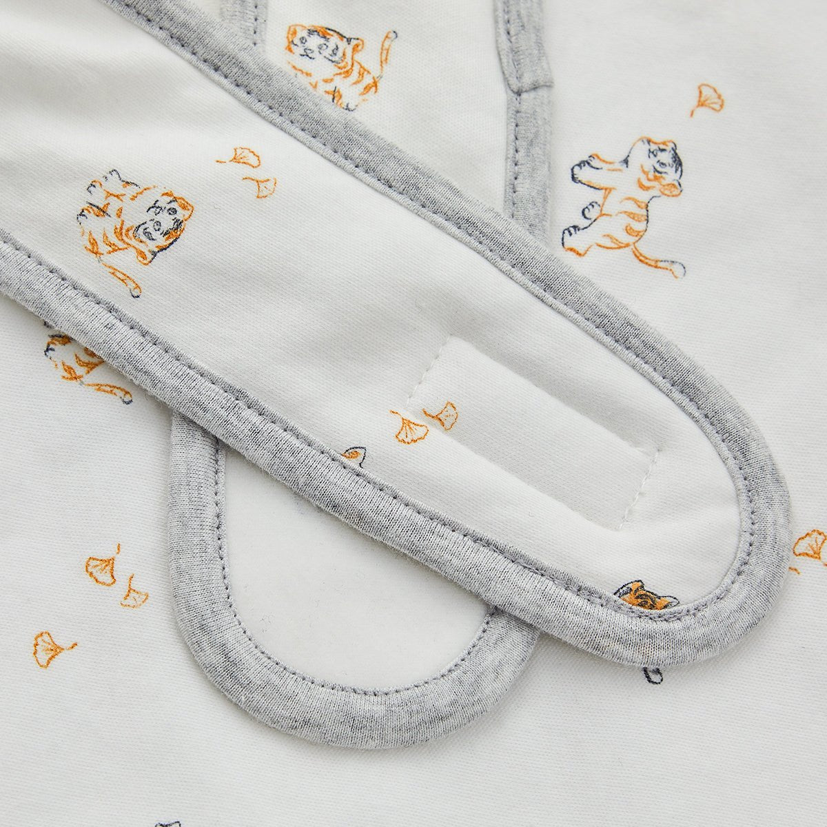 Lively Tiger Comfort Cotton Baby White Swaddle Wrap