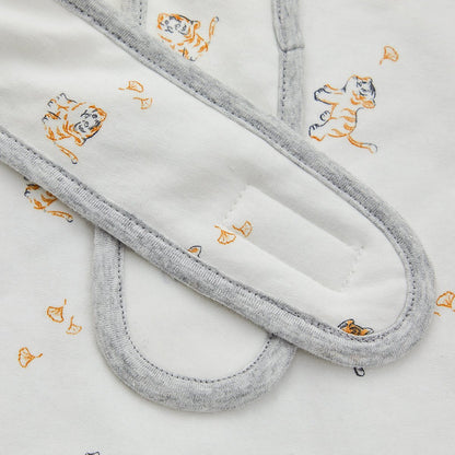 Lively Tiger Comfort Cotton Baby White Swaddle Wrap