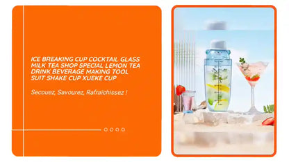 Ice breaking Cup cocktail glass milk tea shop special lemon tea drink beverage making tool suit shake Cup Xueke Cup by@Outfy
