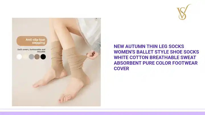 New Autumn Thin Leg Socks Women's Ballet Style Shoe Socks White Cotton Breathable Sweat Absorbent Pure Color Footwear Cover by@Outfy