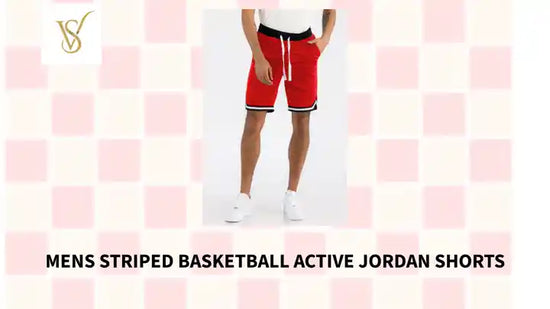 Mens Striped Basketball Active Jordan Shorts by@Outfy