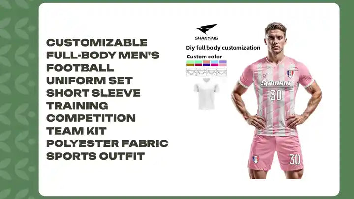 Customizable Full-Body Men's Football Uniform Set Short Sleeve Training Competition Team Kit Polyester Fabric Sports Outfit by@Outfy